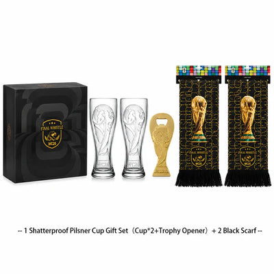 WC26 Match Day Gift Set – 2 Shatterproof Pilsner Cups & Trophy Opener